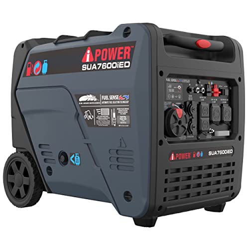 A-iPower Portable Inverter Generator, 7600W Dual Fuel Electric Start RV Ready