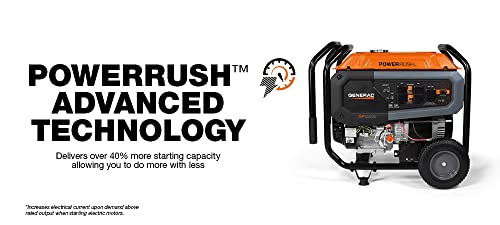 Generac 7682 GP6500E 6500-Watt Gas Portable Generator - Enhanced Power and Durability