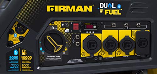 FIRMAN H08051 Dual Fuel Portable Generator, 10,000-Watts Power Generator with Electric Start