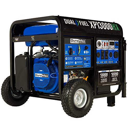 DuroMax XP13000HX Dual Fuel Portable Generator - 13000 Watt Gas or Propane Powered