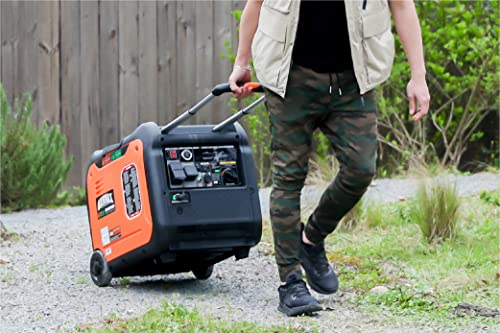 GENMAX Portable Inverter Generator, 6000W Super Quiet Gas Propane Powered Engine with Remote/Electric Start, Ultra Lightweight for Backup