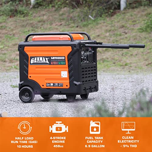 GENMAX Portable Inverter Generator, 9000W Super Quiet Gas Propane Powered Engine with Parallel Capability