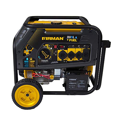 FIRMAN H08051 Dual Fuel Portable Generator, 10,000-Watts Power Generator with Electric Start