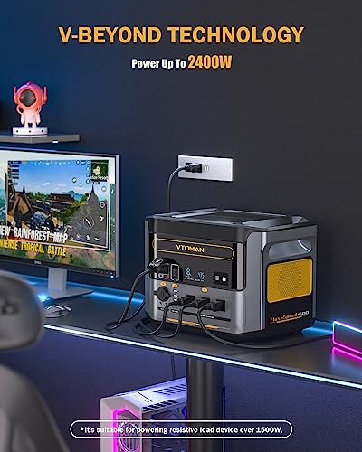 VTOMAN FlashSpeed 1500 Portable Power Station 1548Wh, Recharge 0-100% within 1H, LiFePO4 (LFP) Battery Powered Solar Generator