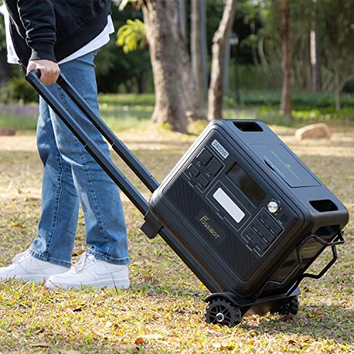 FOSSiBOT Portable Power Station F2400 with Hand Truck, 2048Wh LiFePO4 Battery Backup