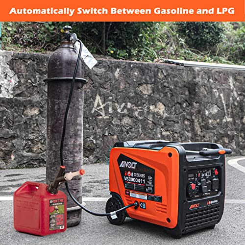 AIVOLT 8000 Watts Dual Fuel Portable Inverter Generator Super Quiet Gas Propane Powered Electric Start