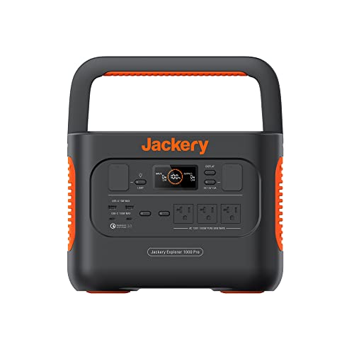 Jackery Explorer 1000 Pro Portable Power Station, Solar Generator with 1002Wh, 2x100W PD Ports & 800W Input, 1.8H to Full Charge