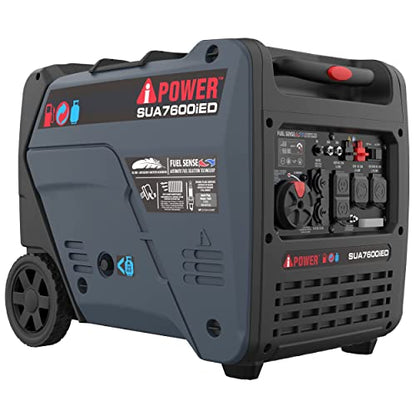 A-iPower Portable Inverter Generator, 7600W Dual Fuel Electric Start RV Ready