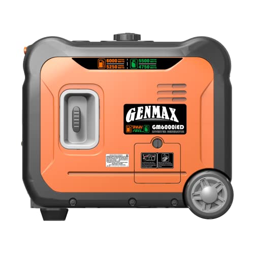 GENMAX Portable Inverter Generator, 6000W Super Quiet Gas Propane Powered Engine with Remote/Electric Start, Ultra Lightweight for Backup