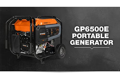 Generac 7682 GP6500E 6500-Watt Gas Portable Generator - Enhanced Power and Durability