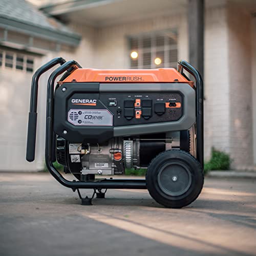 Generac 76763 GP8000E 8,000-Watt Electric-Start Gas-Powered Portable Generator - PowerRush Technology