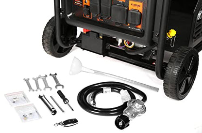 WEN DF875iX 8750-Watt RV and Transfer-Switch-Ready 120V/240V Dual Fuel Open Frame Inverter Generator