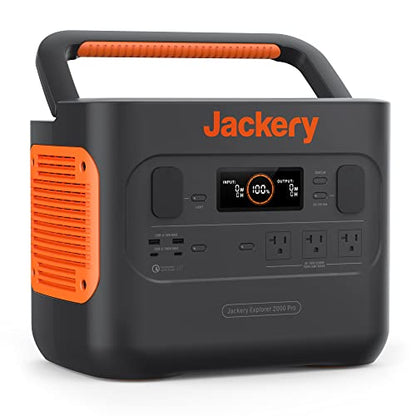 Jackery Explorer 2000 PRO Portable Power Station, 2160Wh Capacity with 3x2200W AC Outlets, Fast Charging
