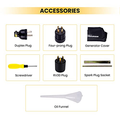 maXpeedingrods 5500W Inverter Generator,Gas Powered, 86lbs, Electric Start,120V/220V/240V