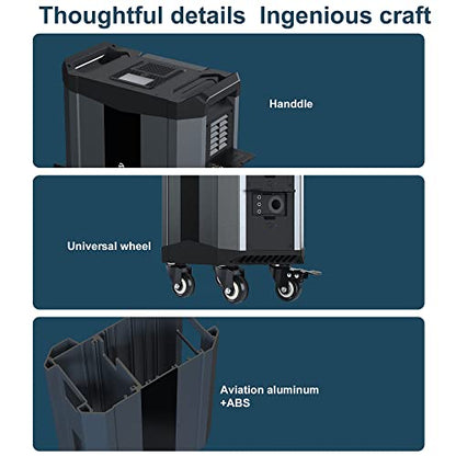 Portable Power Station 2515Wh Lifepo4 Solar Generator Trolley for Travel, Home Backup Power, 3×AC120V Output, 2000W Stable Output Power