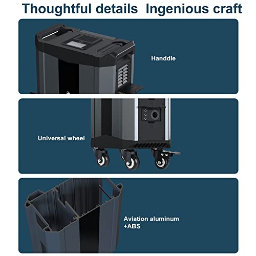 Portable Power Station 2515Wh Lifepo4 Solar Generator Trolley for Travel, Home Backup Power, 3×AC120V Output, 2000W Stable Output Power