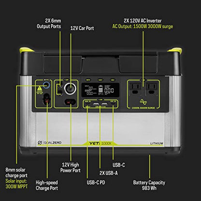Goal Zero Yeti 1000X Portable Power Station, Solar-Powered Generator