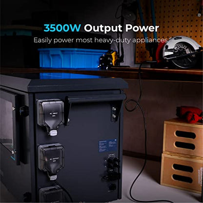 Renogy Solar Generator Portable Home Battery(LiFePO4),4.8KWh Expandable Portable Power Station,Huge 3500W AC Output