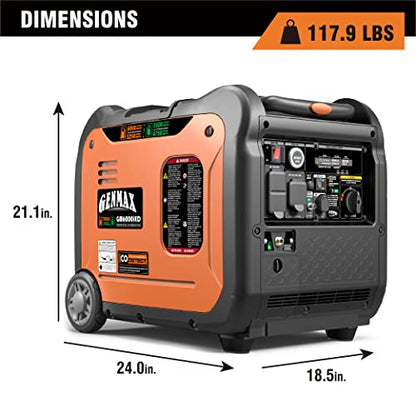 GENMAX Portable Inverter Generator, 6000W Super Quiet Gas Propane Powered Engine with Remote/Electric Start, Ultra Lightweight for Backup