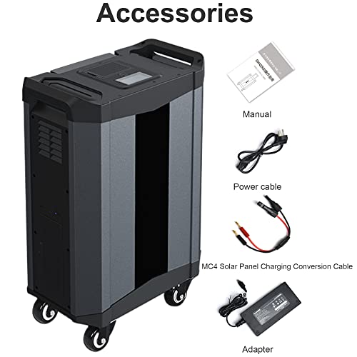 Portable Power Station 2515Wh Lifepo4 Solar Generator Trolley for Travel, Home Backup Power, 3×AC120V Output, 2000W Stable Output Power