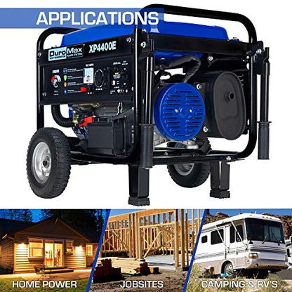 DuroMax XP4400E Gas Powered Portable Generator-4400 Watt Electric Start-Camping & RV Ready