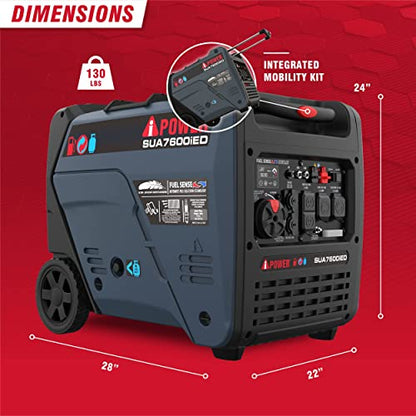A-iPower Portable Inverter Generator, 7600W Dual Fuel Electric Start RV Ready