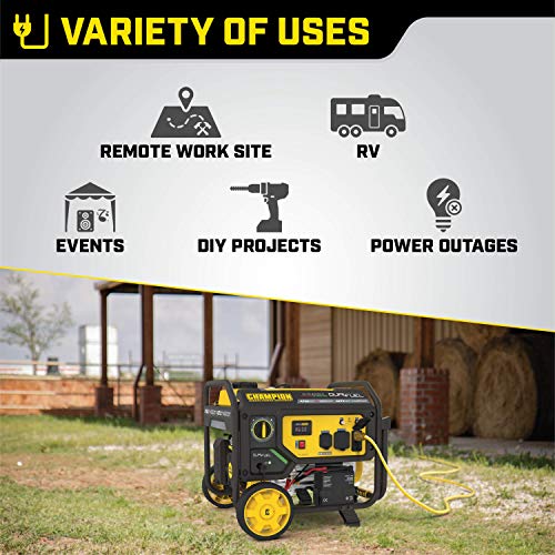 Champion Power Equipment 201052 4750/3800-Watt Dual Fuel Portable Generator with Electric Start, Wheel Kit