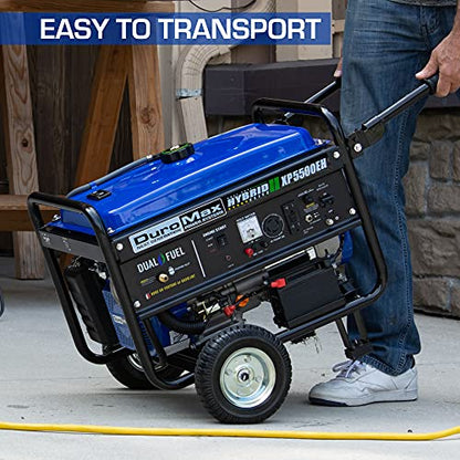 DuroMax XP5500EH Electric Start-Camping & RV Ready, All States Approved Dual Fuel Portable Generator-5500 Watt Gas or Propane Powered, Blue/Black