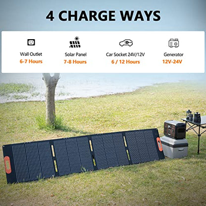 ALLWEI Portable Power Station 1200W(Peak 2400W), 1132Wh Solar Generator 306000mAh with 4 * 120V AC Outlets