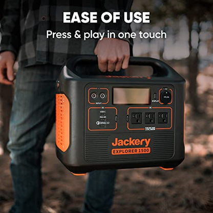 Jackery Portable Power Station Explorer 1500, 1534Wh Capacity with 3 x 110V/1800W AC Outlets