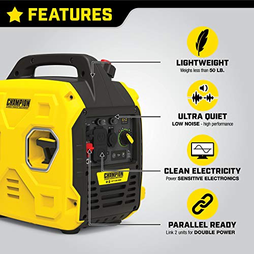 Champion Power Equipment 200951 2500-Watt Portable Inverter Generator, Ultralight