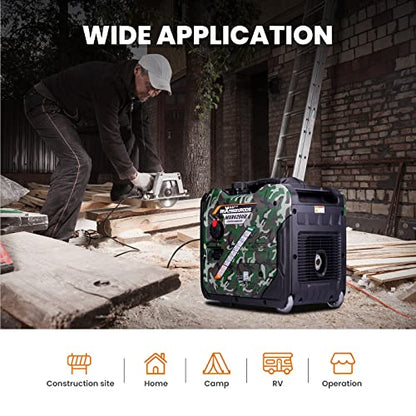 maXpeedingrods 5500W Inverter Generator,Gas Powered, 86lbs, Electric Start,120V/220V/240V