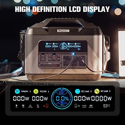 PRYMAX Portable Power Station 2200W (4500W Peak) Solar Generator with PD 100W Max Port