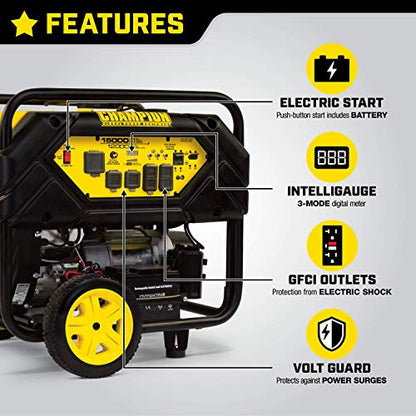 Champion Power Equipment 100111 15,000/12,000-Watt Portable Generator with Electric Start and Lift Hook