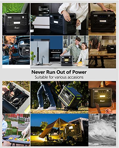 FOSSiBOT Portable Power Station F2400 with Hand Truck, 2048Wh LiFePO4 Battery Backup