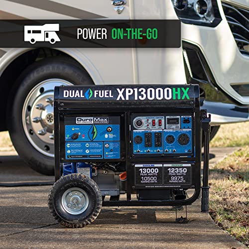 DuroMax XP13000HX Dual Fuel Portable Generator - 13000 Watt Gas or Propane Powered