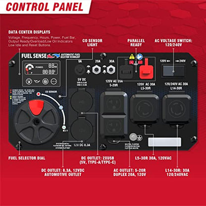 A-iPower Portable Inverter Generator, 7600W Dual Fuel Electric Start RV Ready