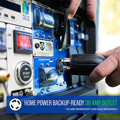 DuroMax XP9000iH 9000-Watt 459cc Dual Fuel Digital Inverter Hybrid Portable Generator, Blue