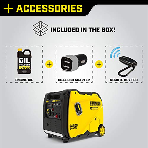 Champion Power Equipment 200987 4500-Watt RV Ready Portable Inverter Generator, Wireless Remote Start