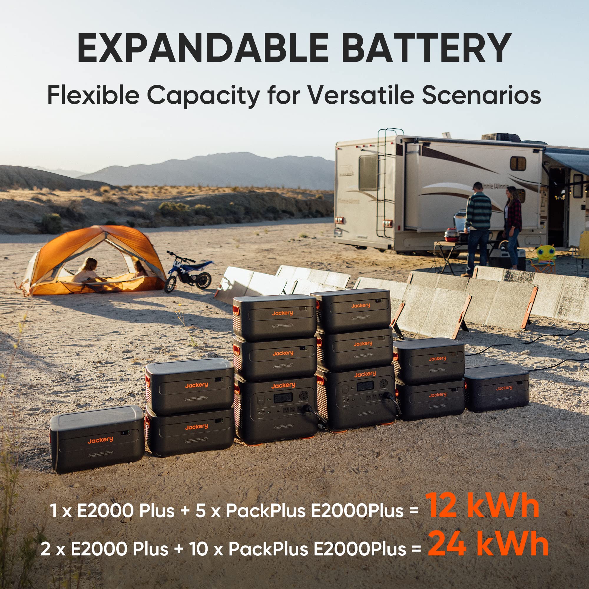 Jackery Portable Power Station Explorer 2000 Plus, Solar Generator with 2042Wh LiFePO4 Battery 3000W Output
